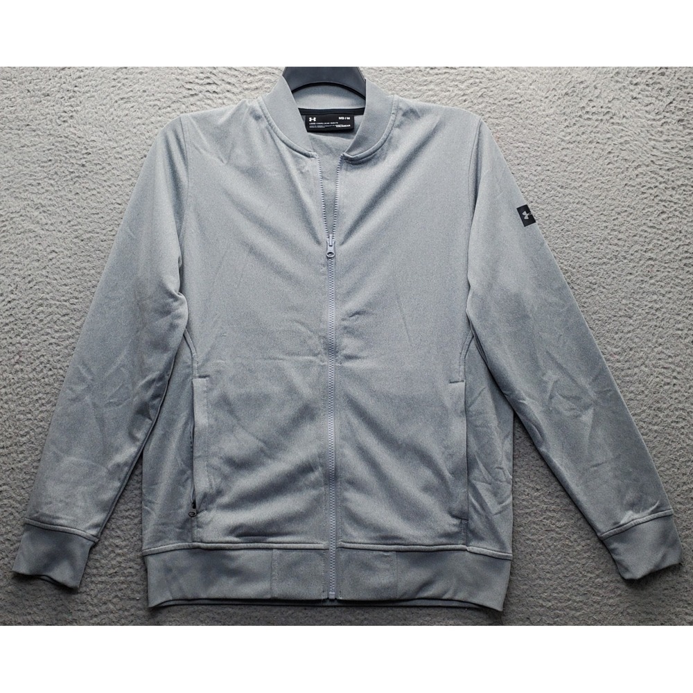Under Armour ColdGear Golf Jacket Mens Medium Gray Long Sleeve Athletic Full Zip